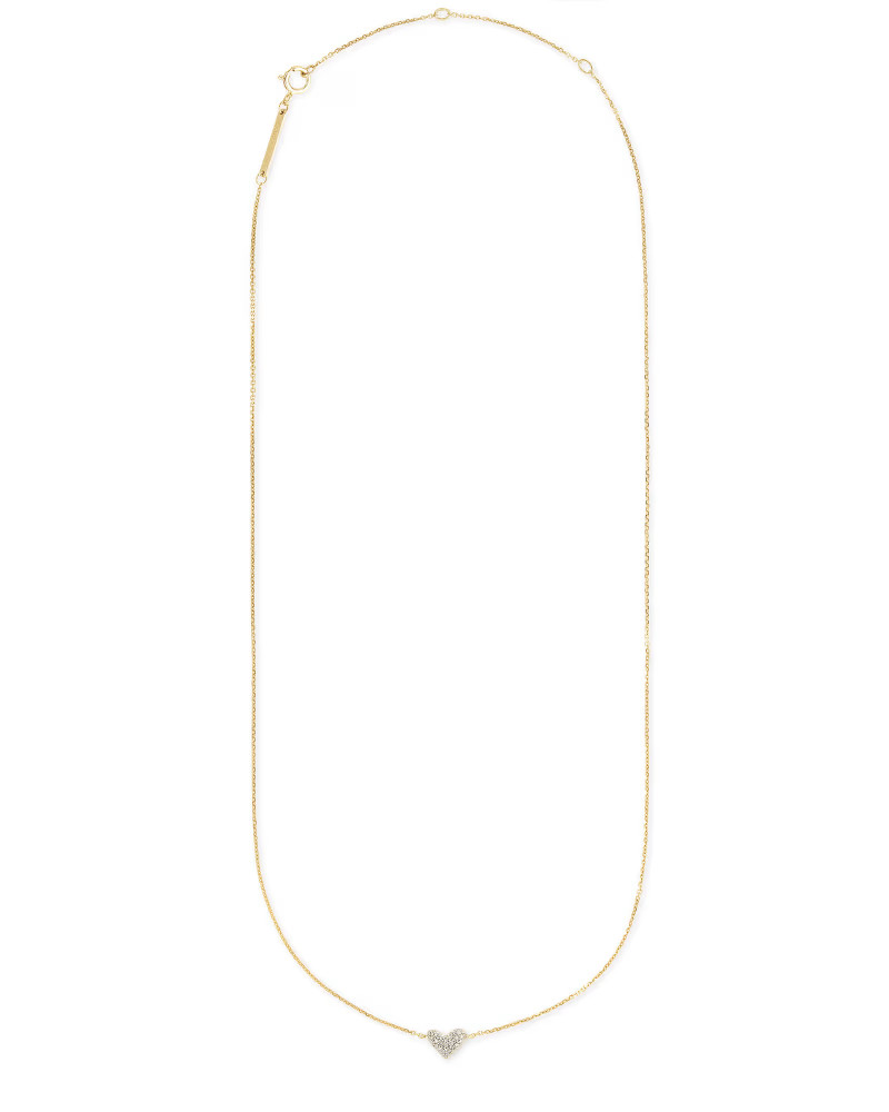 Heart 14k Yellow Gold Pendant Necklace in White Diamonds | Kendra Scott