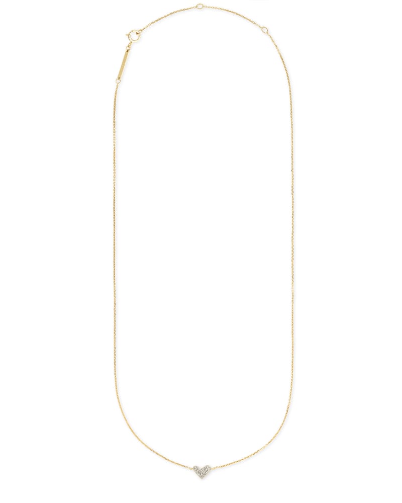 Heart 14k Yellow Gold Pendant Necklace in White Diamonds | Kendra Scott