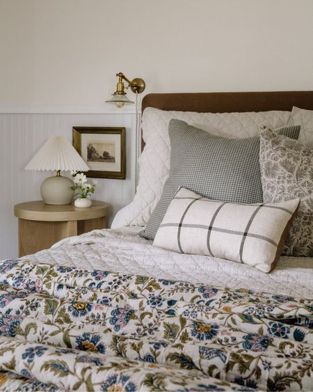 Spring bedroom with the softest color block floral quilt 

#LTKFind #LTKSeasonal #LTKhome