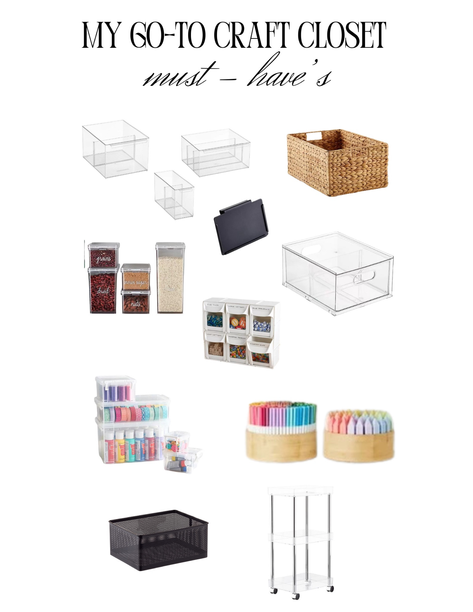 I love keeping things clear in a craft closet, because then you can see all the colors shining through! Make sure to create a spot for unfinished projects, and a place to put them when complete. A rolling cart is always the best way to move everything back and forth to your work space!

#craftorganization #craftcloset
