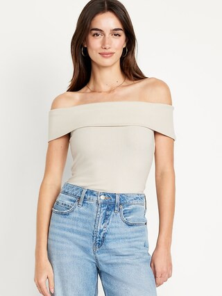 Off-Shoulder Ribbed Top | Old Navy (US)