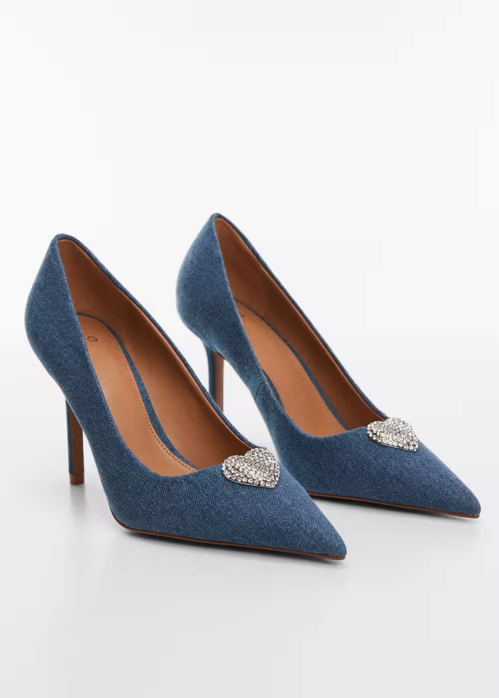 Denim shoes with rhinestone detail -  Women | Mango United Kingdom | MANGO (UK)