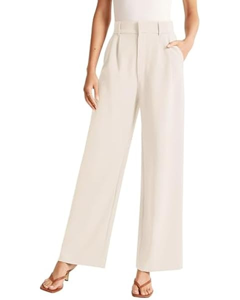 LILLUSORY Womens Wide Leg Dress Pants Hight Waisted Work Business Causal Loose Palazzo Trousers | Amazon (US)