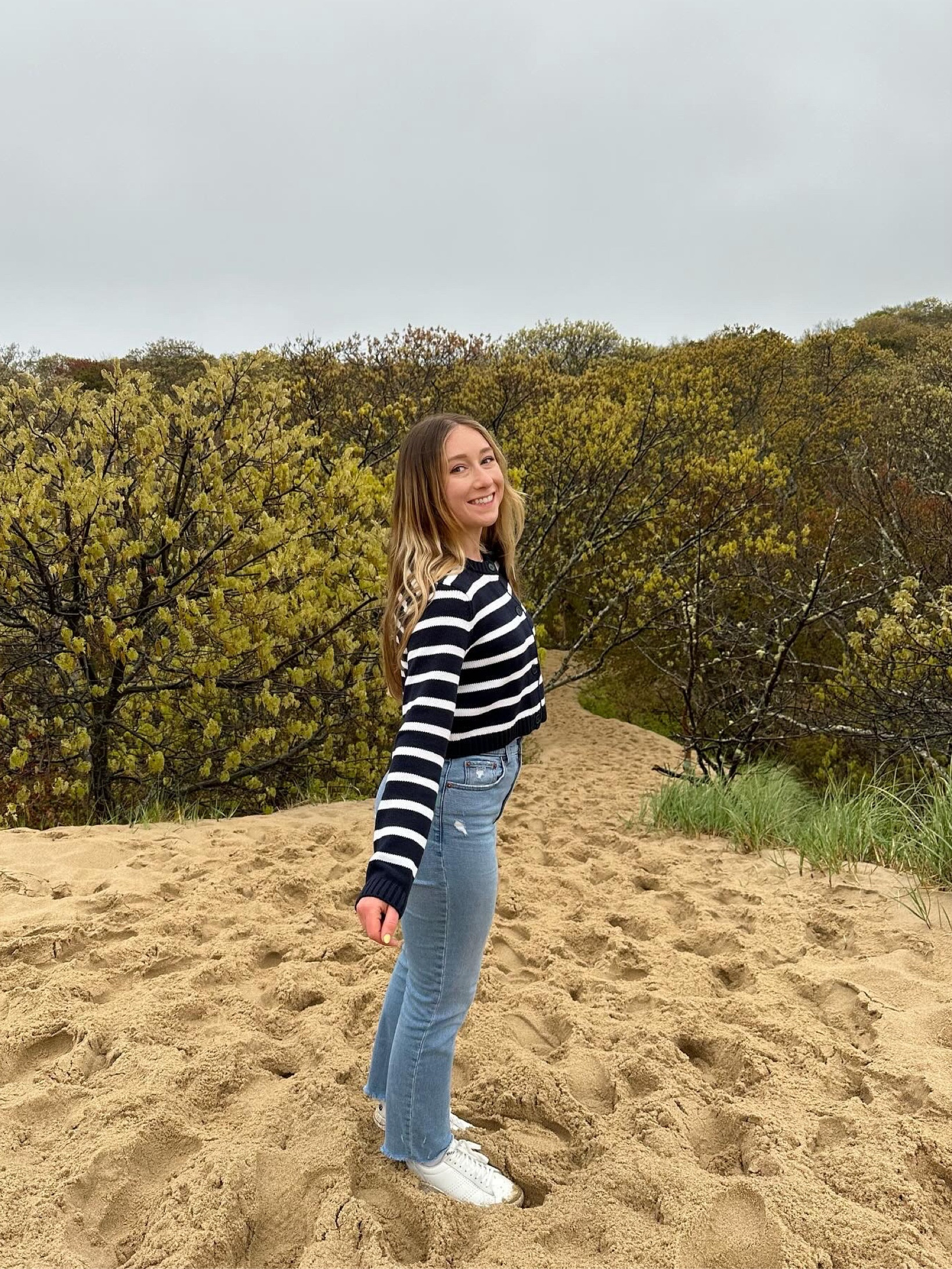 New England Outfit⛵️

Wore this on a chilly spring day on Cape Cod recently!

Sweater: size xs (Splendid) - almost positive the one I linked is exact, unless it is just very similar.

Jeans: size 25 curve love (Abercrombie) - the exact color I’m wearing isn’t available anymore, but I linked the style.

White sneakers: DSW (fit TTS)

For reference, I’m:
5’4”; 33-26-38.5

Love a white and navy stripes top for The Cape! 

#LTKStyleTip #LTKFindsUnder100