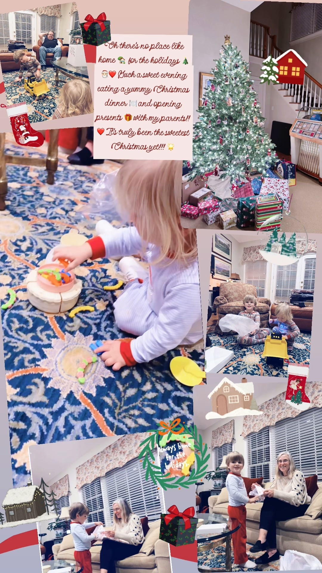 Oh there’s no place like home 🏡 for the holidays!! 🎄❤️ Such a sweet evening eating a yummy Christmas dinner 🍽️ and opening presents 🎁 with my parents!! ✨ It’s truly been the sweetest Christmas yet!! 