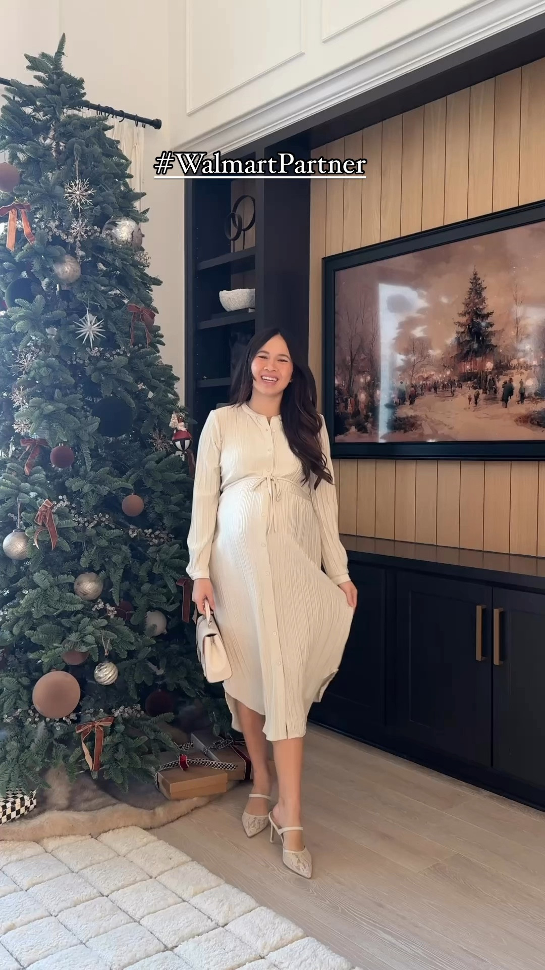 Outfits I'll be wearing this season all under $35! ❄️ Comment "OUTFIT" for a direct link to all of these beautiful looks from @walmart that are also bump friendly. This midi dress is a dream and what I'll be wearing during thanksgiving! It also comes in navy and under $20. @walmartfashion #walmartpartner #ltkbump #ltkfashion #walmart #walmartfashion @shop.ltk #liketkit 