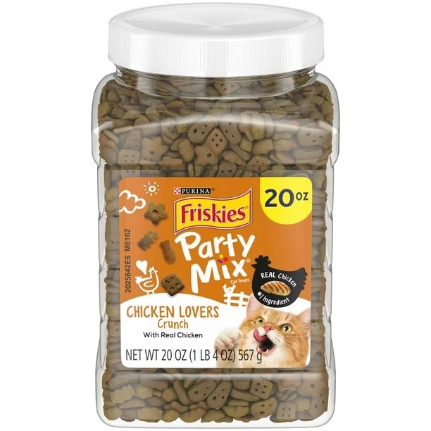 Friskies Cat Treats, Party Mix Chicken Lovers Crunch, 20 oz. Canister - Walmart.com | Walmart (US)