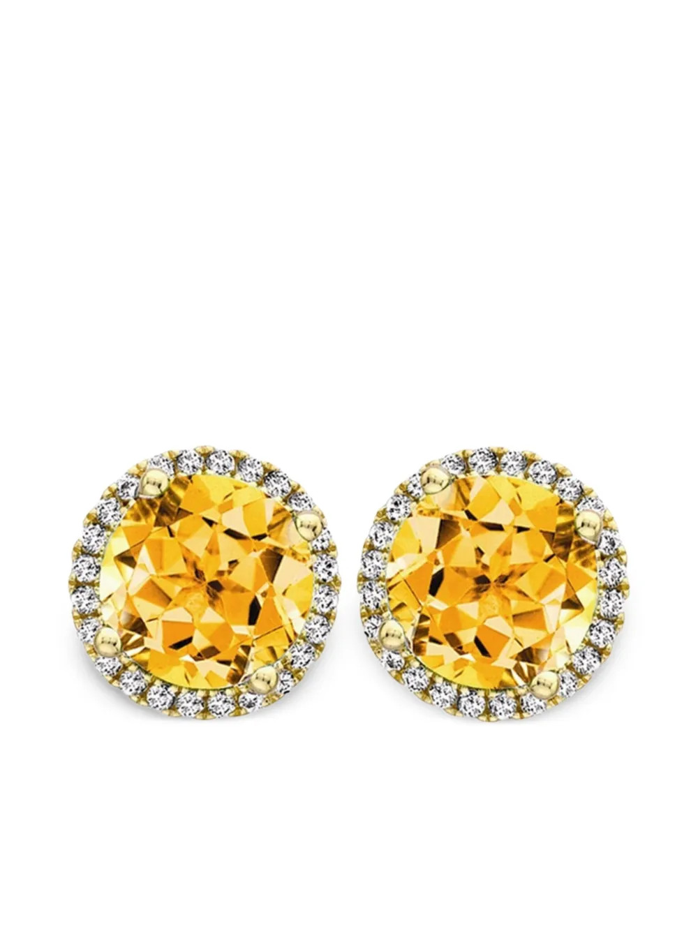 18kt yellow gold Grace diamond and citrine stud earrings | Farfetch Global