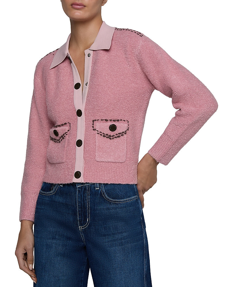 L'Agence Poetry Stitch Detail Cropped Cardigan | Bloomingdale's (US)
