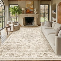BERTHMEER 5'x7' Area Rugs for Living Room Vintage Beige Rugs for Bedroom Kitchen Non Slip Washabl... | Walmart (US)