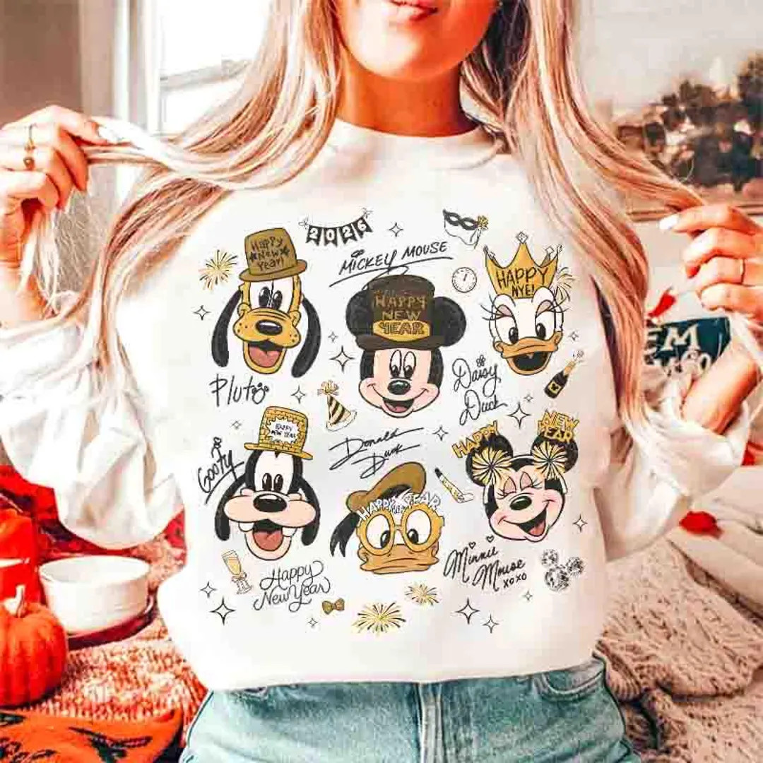 Disney Mickey and Friends Happy New Year 2026 Comfort Color Shirts, 2026 Disney Family Shirts, Di... | Etsy (US)