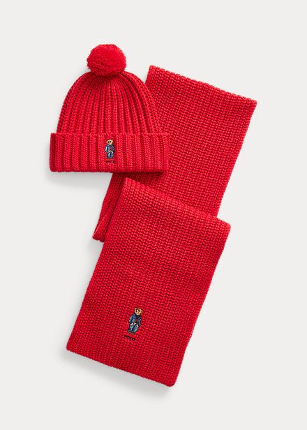 Polo Bear Rib-Knit Beanie & Scarf Set | Ralph Lauren (UK)