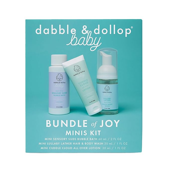 Dabble & Dollop Baby Bundle of Joy Minis Kit – Fragrance-Free Baby Bath & Skin Care Travel Set,... | Amazon (US)