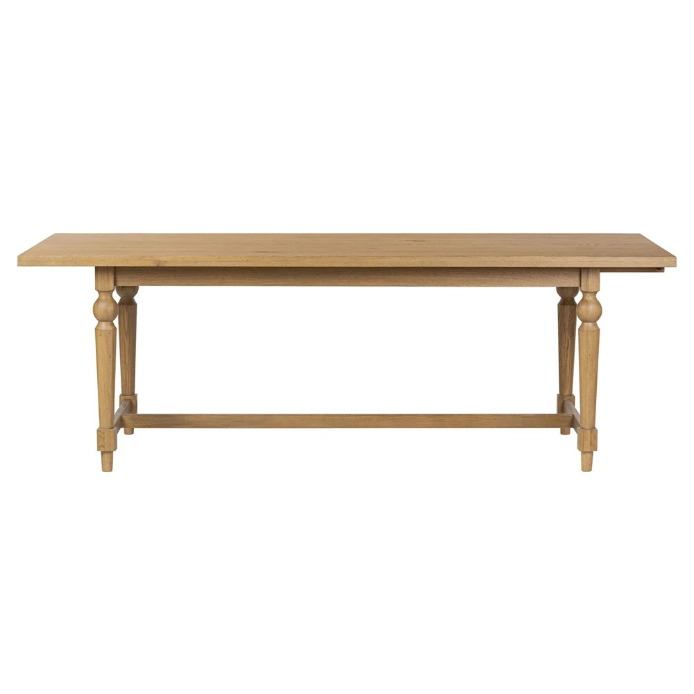 Blaine Updated Traditional Brown Oak Oval Extendable Dining Table - 88-127" | Kathy Kuo Home