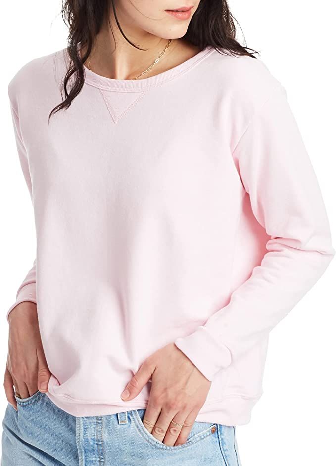 Hanes Women's Crewneck Sweatshirt, EcoSmart Fleece Women's Pullover Sweatshirt, Sweatshirt for Wo... | Amazon (US)