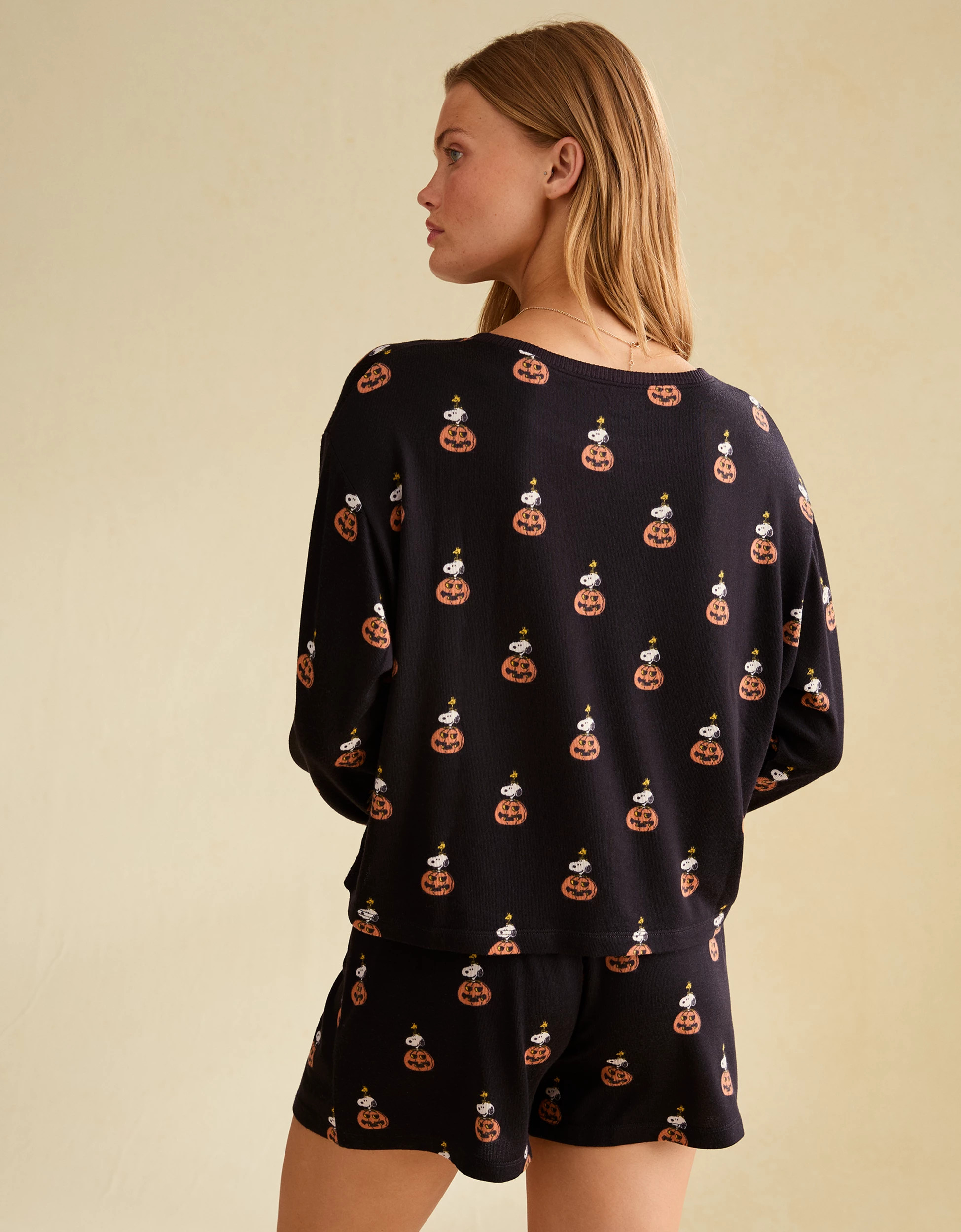AE Luxe Plush Long Sleeve + Short PJ Set | American Eagle Outfitters (US & CA)