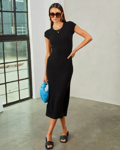 Mackay Short Sleeve Maxi Dress - Black - FINAL SALE | VICI
