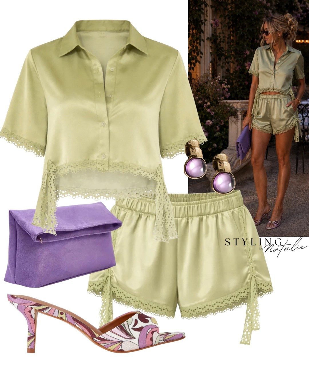 Summer holiday nights ✨
Olive green satin co ord set with lace trim and frills, paisley print heels, purple clutch.
Date night, holiday outfit, summer evening, vacation, Ibiza, st tropez, Cannes, Dubai, Mallorca look. @stevemadden-us

#LTKsummer #LTKdatenight #LTKpartywear
