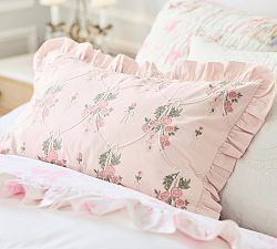 LoveShackFancy Embroidered Bows and Flowers Pillow Cover, 16" x 26" | Pottery Barn (US)
