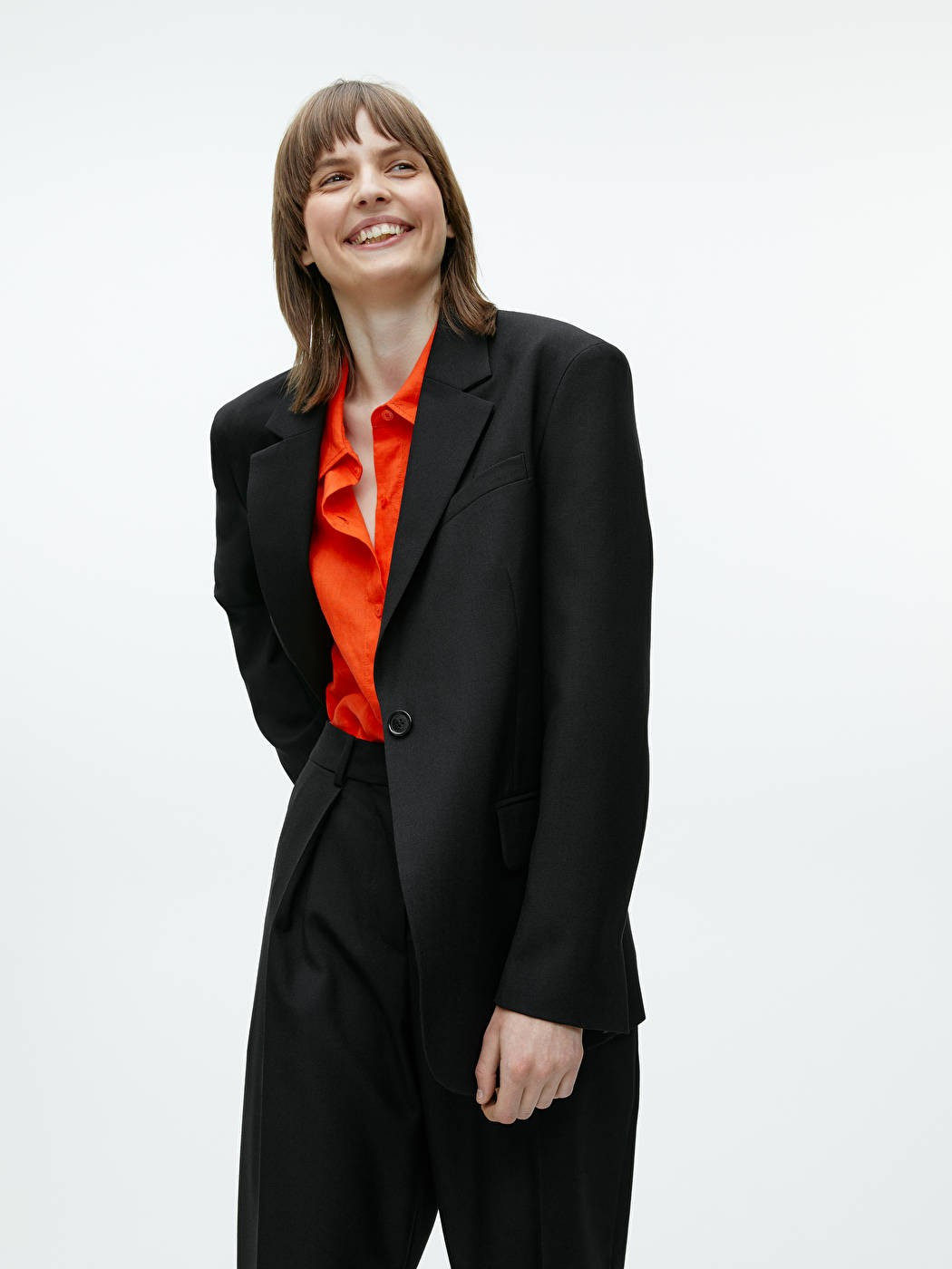 Oversized Wool Hopsack Blazer - Black - ARKET GB | ARKET (US&UK)