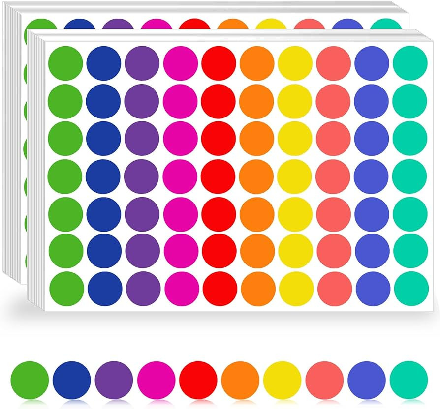 4200 Pcs Colored Dot Stickers, 3/4 inch Round Color Coding Labels, Circle Stickers Labels Sticky ... | Amazon (US)
