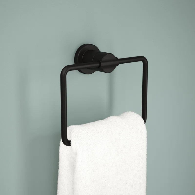 Nicoli Wall Mount Square Closed Towel Ring Bath Hardware Accessory | Wayfair North America