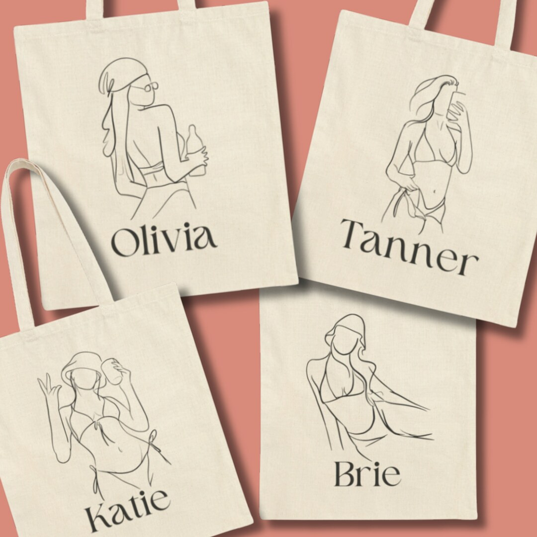 Custom Bikinis and Martinis Bachelorette Party Tote Bag - Etsy | Etsy (US)