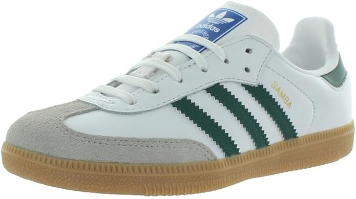 adidas Samba OG Preschool Lifestyle Shoes (Cloud White/Collegiate Green/Gum) | Amazon (US)