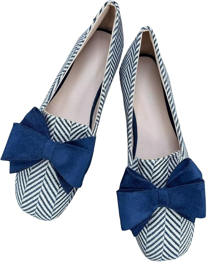 SAILING LU Womens Bowknot Pointed Toe Shoes Comfortable Ballet Flats Slip on Loafers Dressy Flats... | Amazon (US)