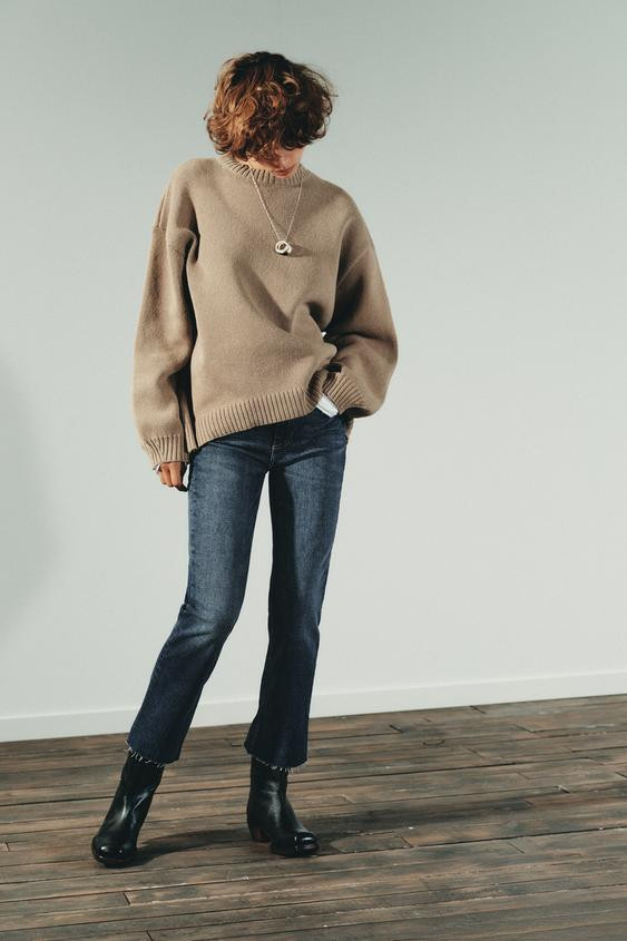 TRF HIGH-WAISTED CROPPED FLARE JEANS | Zara US