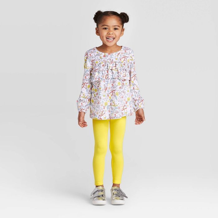 Toddler Girls' 2pc Floral Top and Leggings Set - Just One You® made by carter's White/Yellow | Target