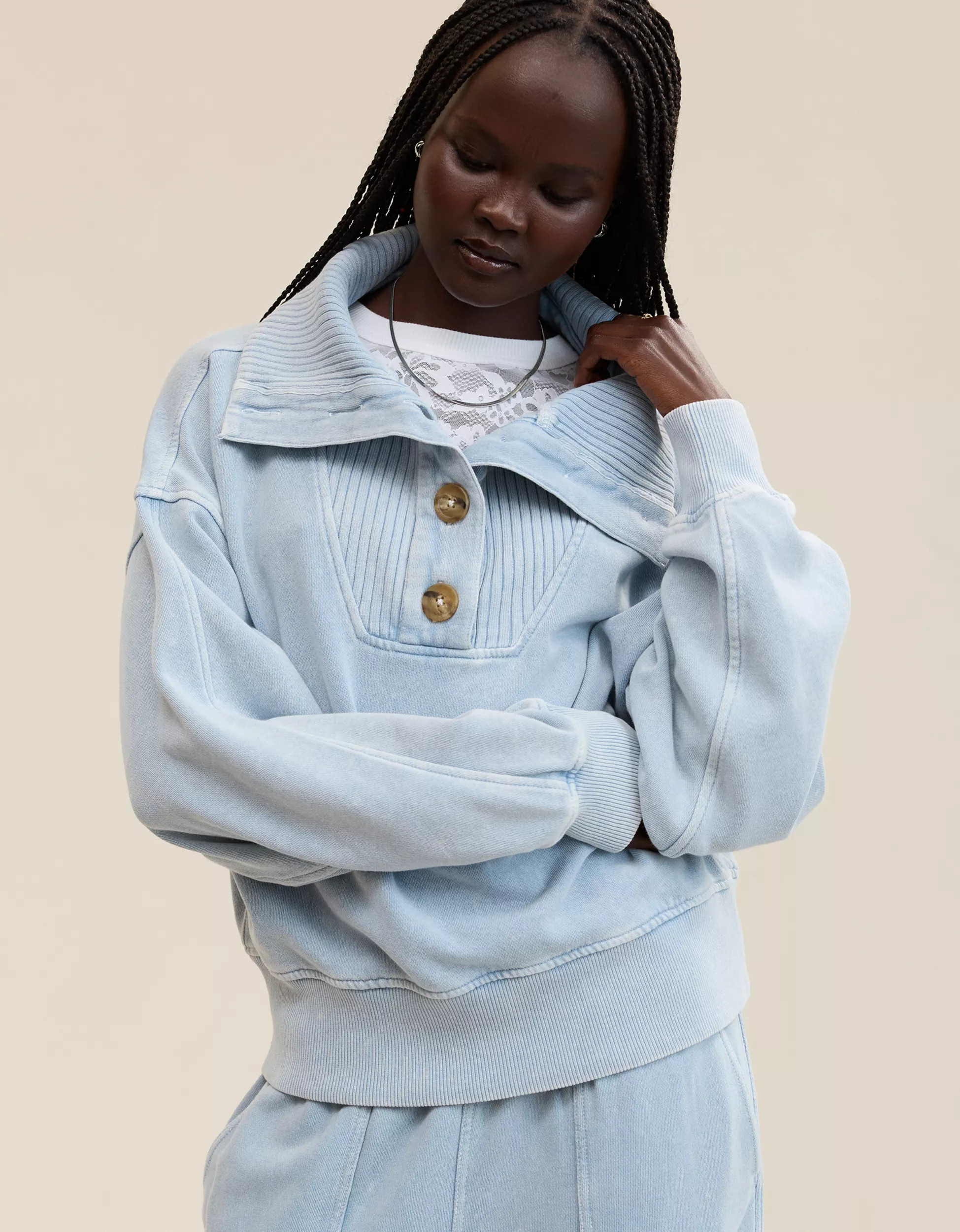 Aerie Best Button Sweatshirt | American Eagle Outfitters (US & CA)