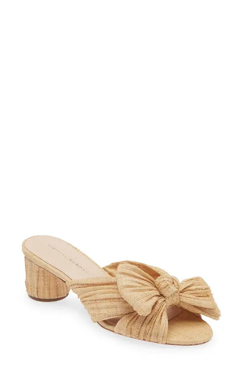 Loeffler Randall Emilia Knot Raffia Slide Sandal in Natural at Nordstrom, Size 6 | Nordstrom