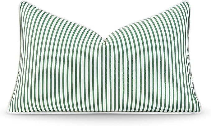 Hofdeco Premium Coastal Patio Indoor Outdoor Lumbar Pillow Cover Only, 12"x20" Water Resistant fo... | Amazon (US)