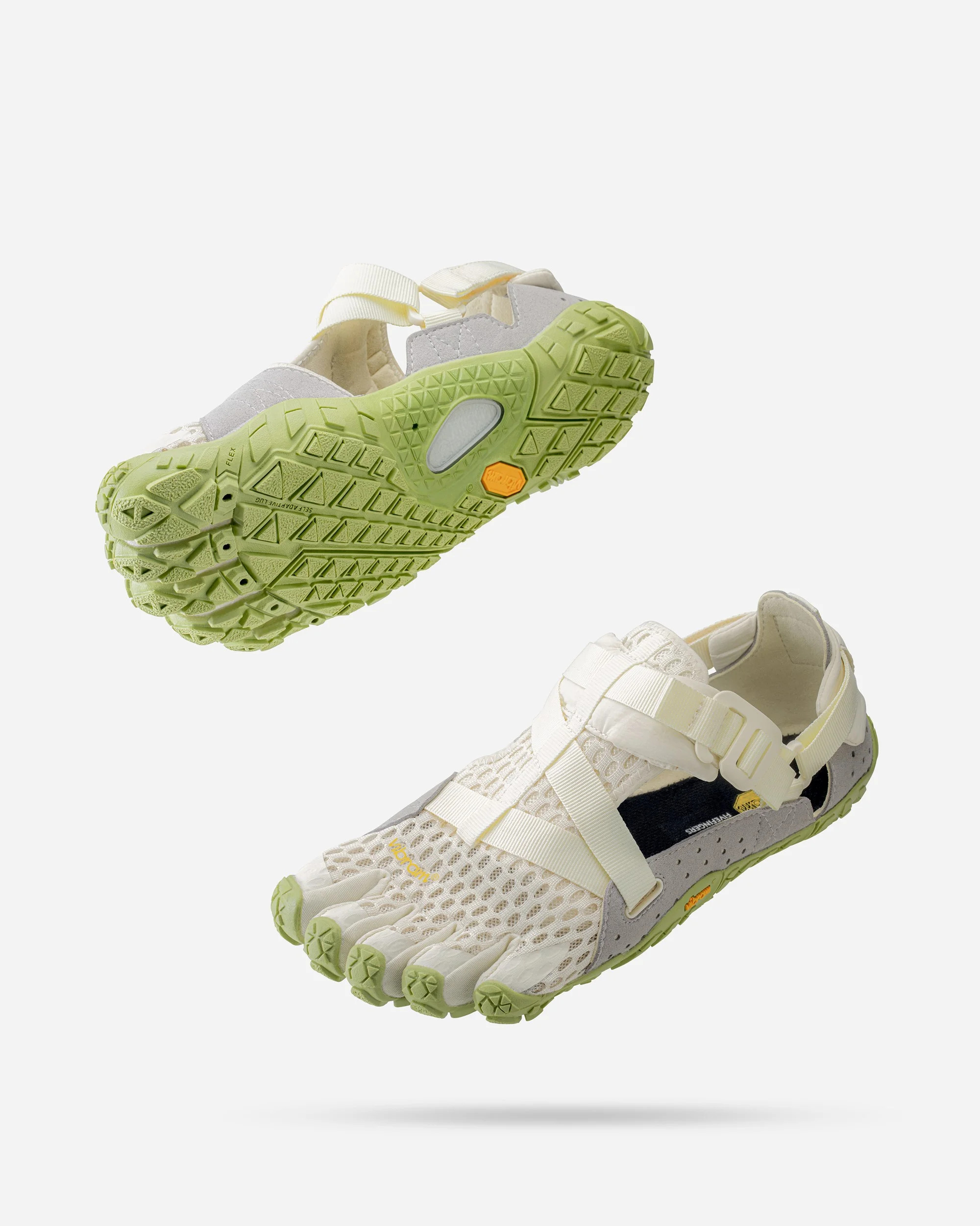 Vibram Five Fingers Breezandal Unisix Shoes Ivory / Green US 6-11.5 | Walmart (US)
