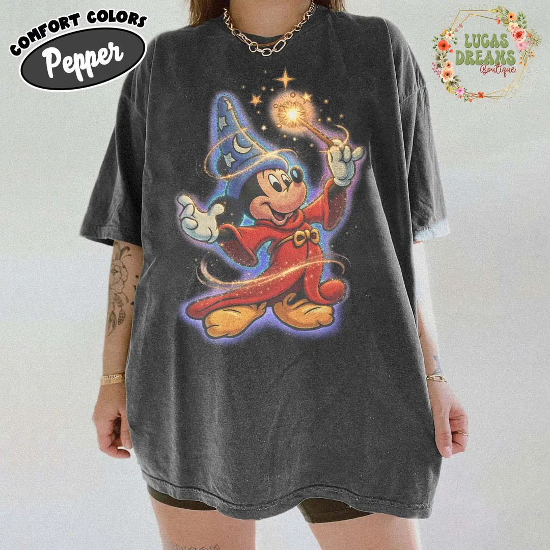 Comfort Colors Fantasia Sorcerer Mickey Shirt, Walt Disney Fantasia Mickey Shirt, Fantasia Mickey... | Etsy (Global)