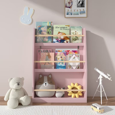 FONTOI 3 Tier Kids Book Shelf, Toy Storage Organizer, Kids Book Rack, Helps Keep Bedrooms and Playrooms Organized, Pink, 22.83*7.09*31.5 | Target