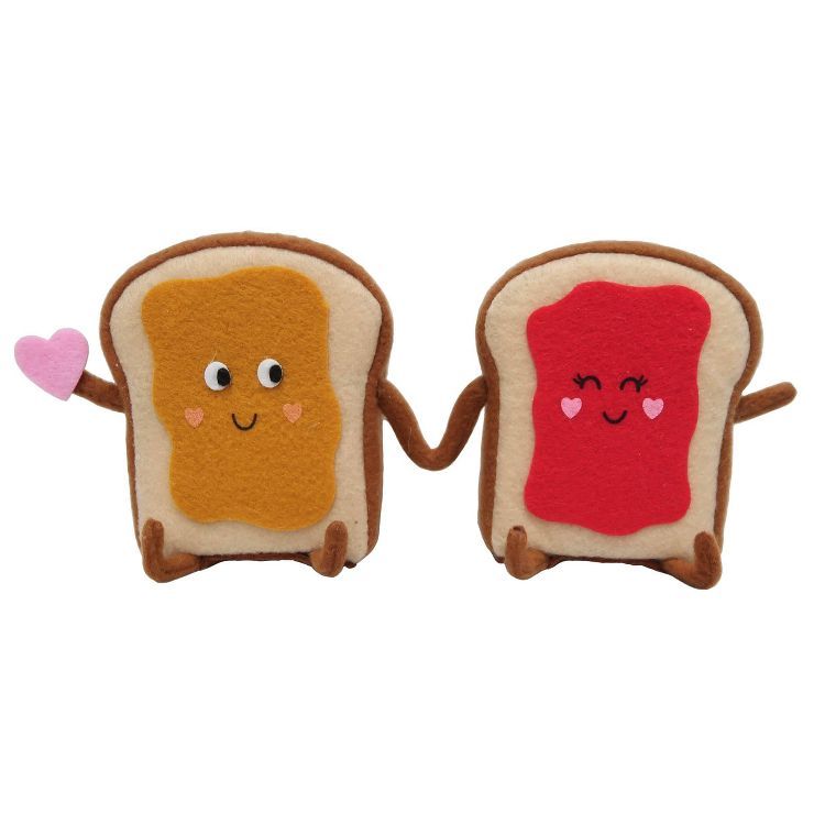 3.75&#34; Soft Duo Valentine&#39;s Day PB&#38;J Decorative Figurines - Spritz&#8482; | Target