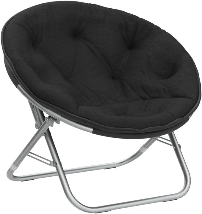 Amazon.com: Urban Shop Faux Fur Saucer Chair, One Size, Black : Home & Kitchen | Amazon (US)