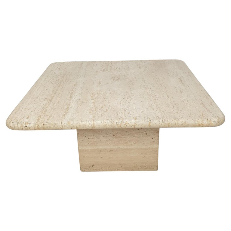Italian Travertine Coffee Table, 1980s | 1stDibs