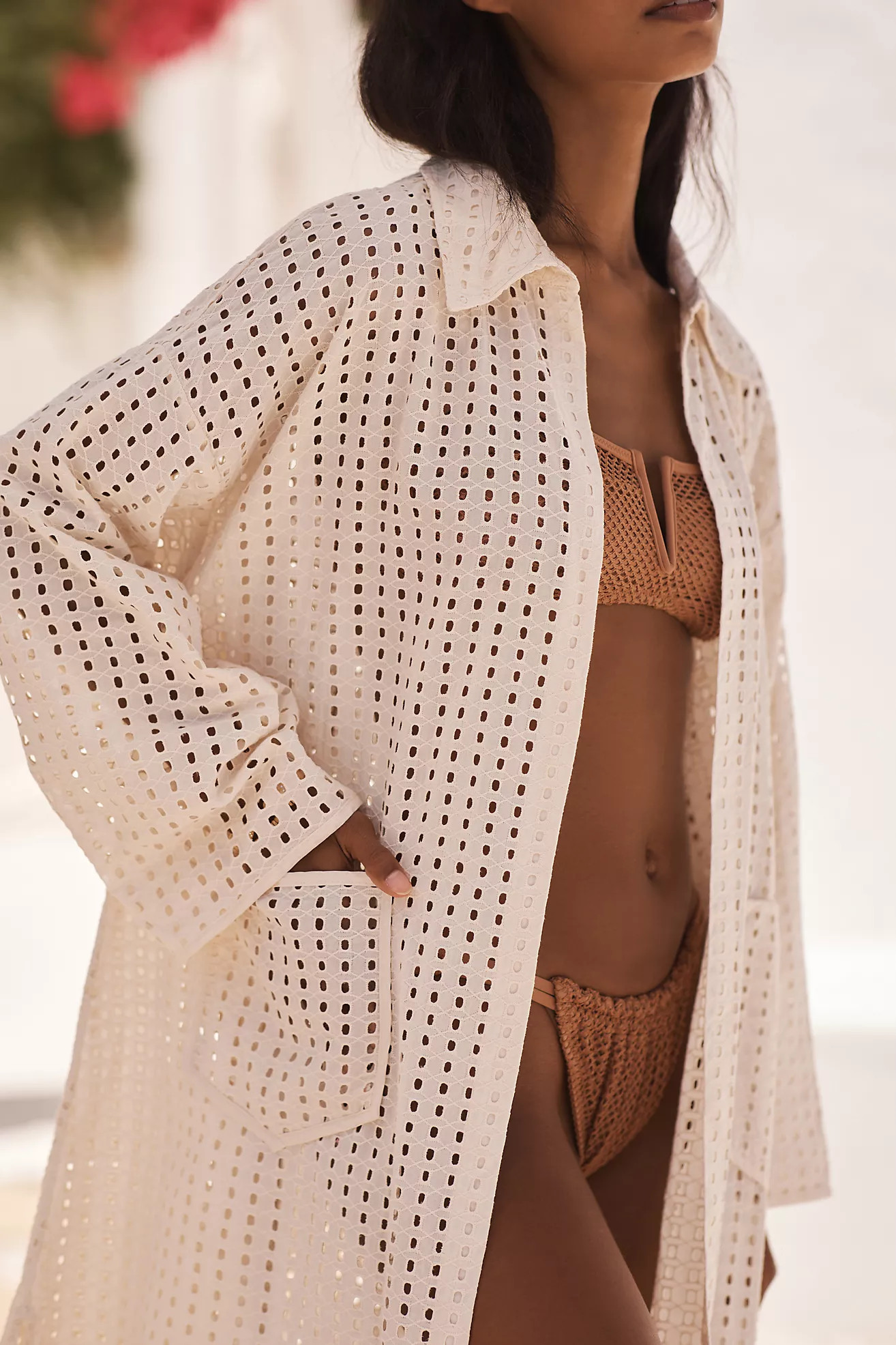 By Anthropologie Collared Eyelet Duster | Anthropologie (US)