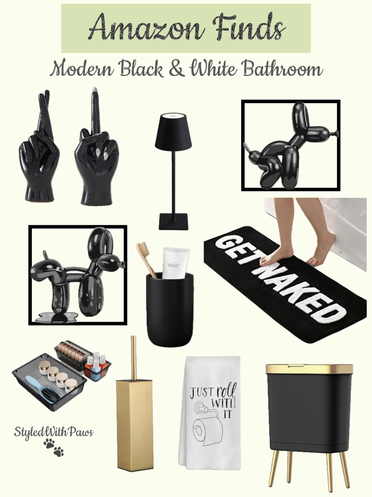 Because your bathroom deserves main character energy too 🖤🤍 From sassy rugs that tell it like it is, to balloon dogs that won’t need walking—these Amazon finds are giving bold, modern, and a little cheeky. 🛁✨

_____________________

Comment to shop your new bathroom glow-up! 💁🏻‍♀️