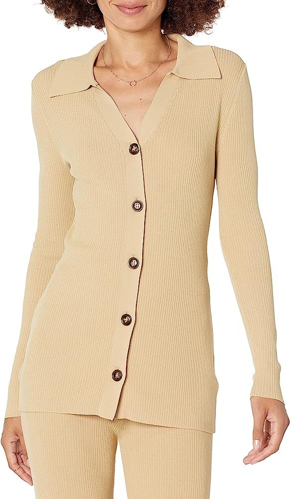 The Drop Women's Constance Rib Button Down Sweater | Amazon (UK)