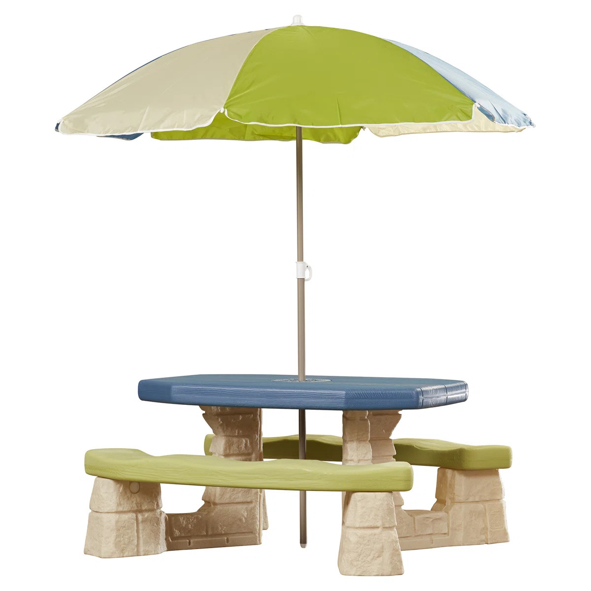 Step2 Naturally Playful Kids Rectangle Picnic Table with Umbrella | Wayfair North America
