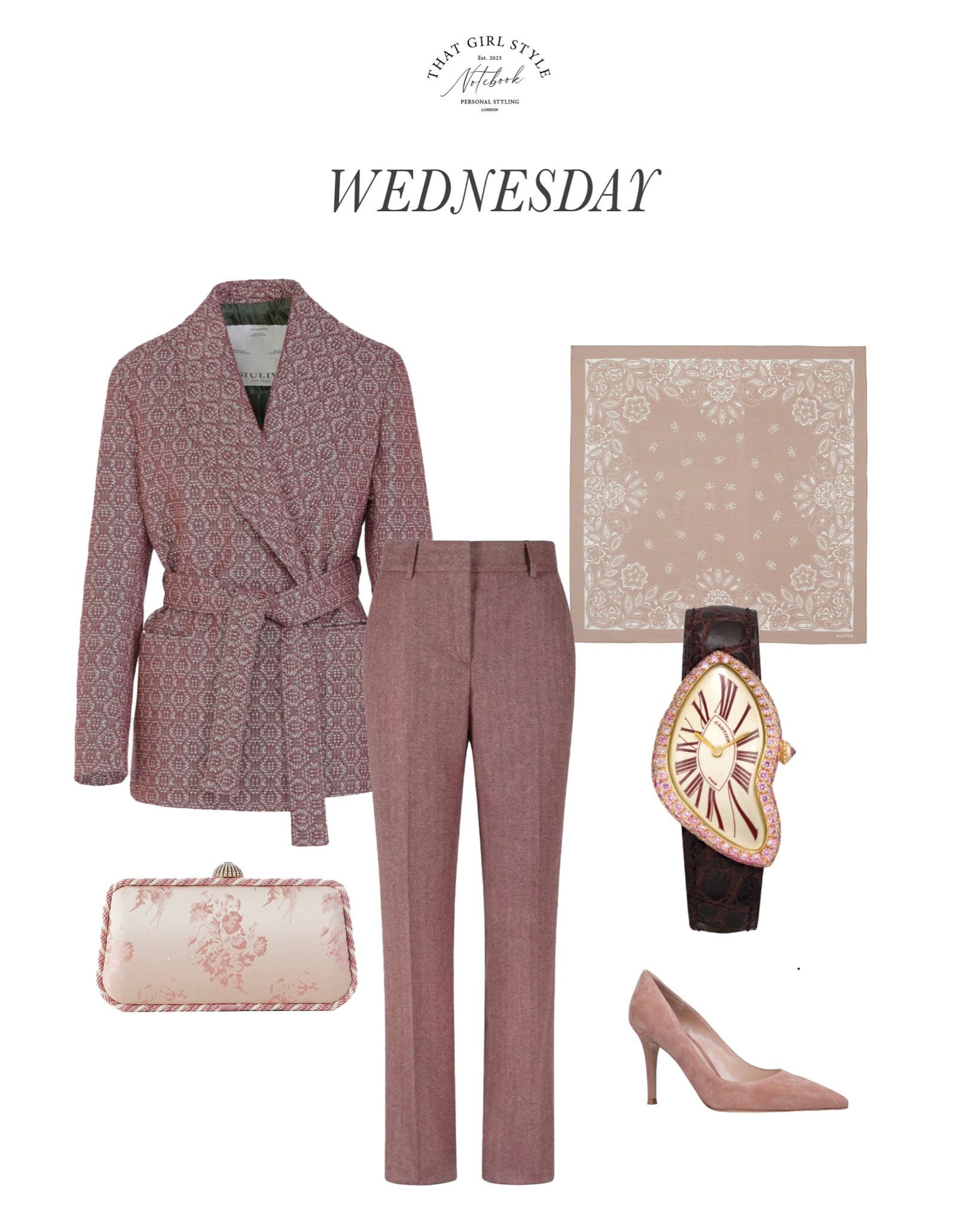 Look 31 | Jacket Giuliva, Trousers Walker Slater, Scarf Kujten, Clutch Valentino Garavani, Heels Gianvito Rossi

#LTKautumn #LTKluxury #LTKstyletip