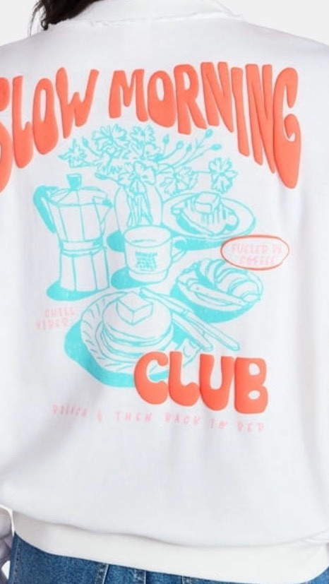 Cozy new sweatshirt under $15
Once upon a time I was apart of the slow morning club and I still dream about those days 🤪 loved the graphic. I sized up 3 so it would be super boxy over sized but if you want it fitted I would say TTS I just love big and baggy 

#LTKMidsize #LTKmomlife #LTKootd
