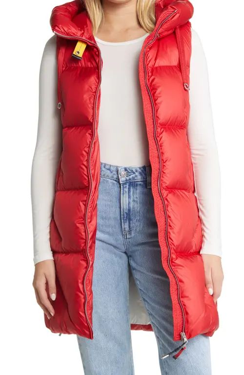 Parajumpers Zuly Long Puffer Vest in Unique Red at Nordstrom, Size Small | Nordstrom