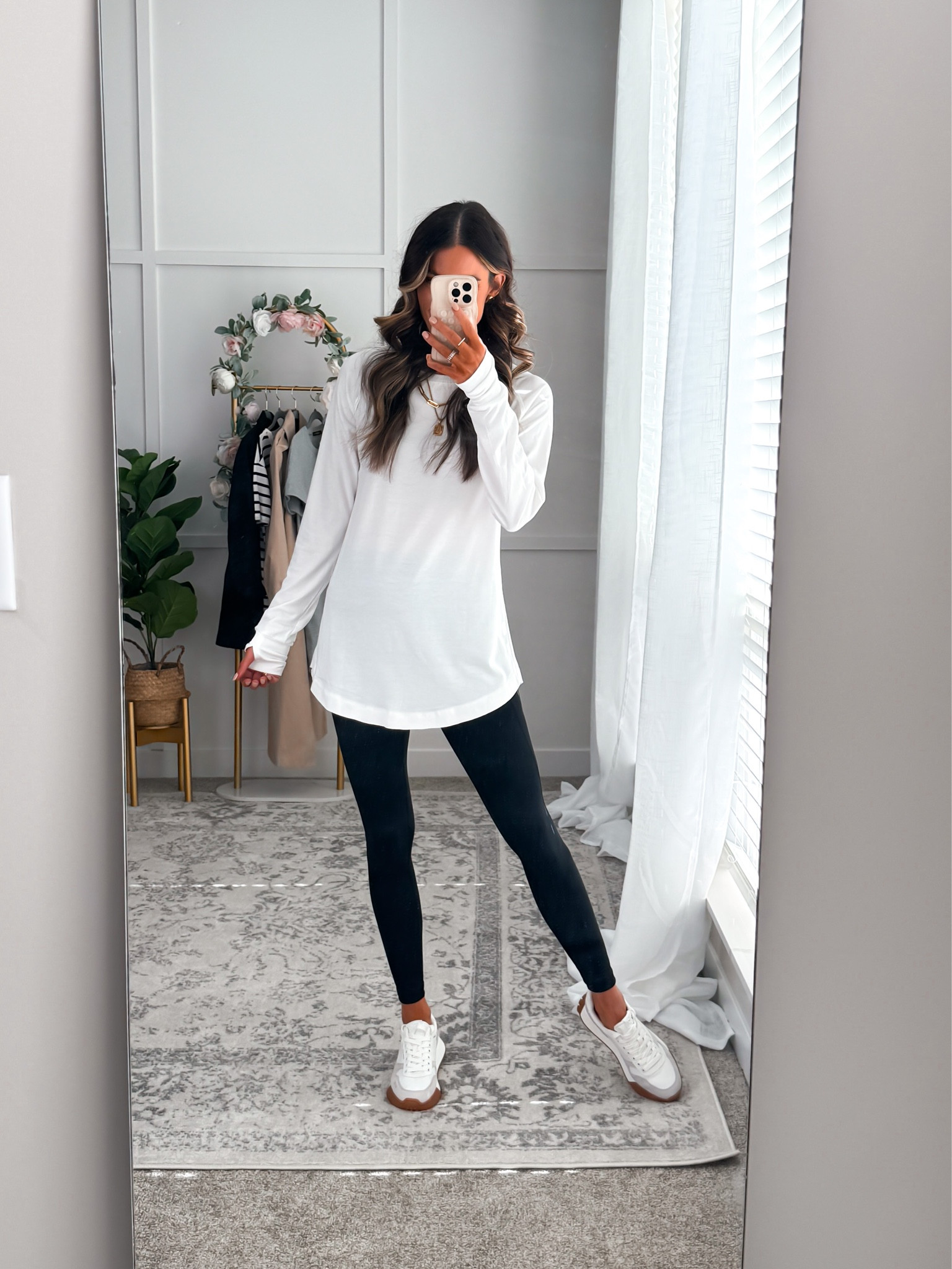 I love the length of this tunic T-shirt. Perfect to wear with leggings. Wearing my true to size - small. Leggings come in multiple lengths and are super good quality! Pass the squat test!

#LTKfindsunder100 #LTKstyletip #LTKshoecrush