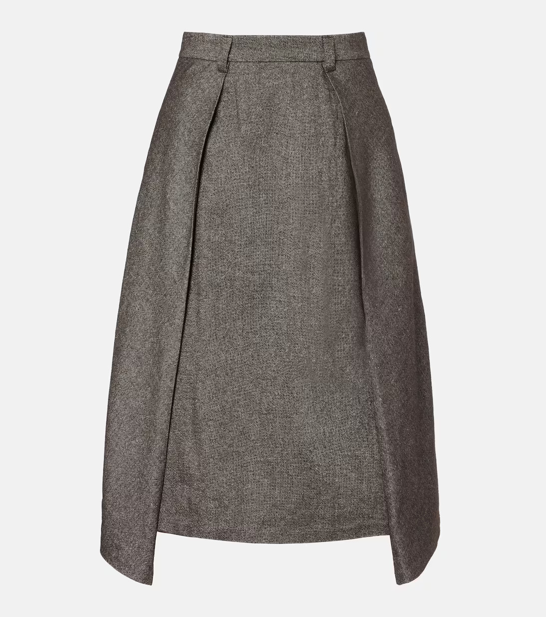 Wool and linen-blend midi skirt | Mytheresa (INTL)