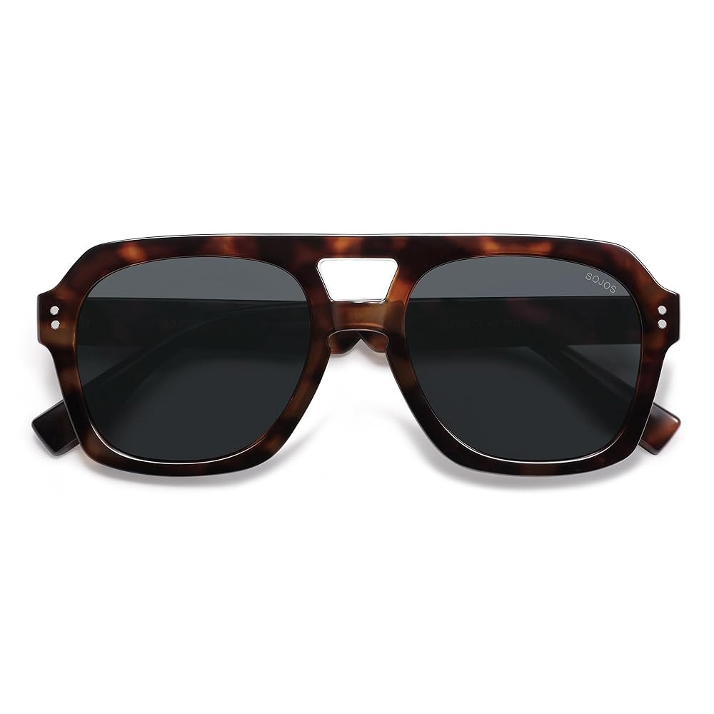 SOJOS Retro Thick Polarized Aviator Sunglasses for Women Men, Large Trendy Bold Square Pilot Shad... | Amazon (US)